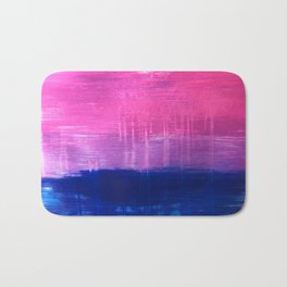 Bisexual Flag: abstract acrylic piece in pink, purple, and blue #pridemonth Bath Mat