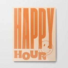 Happy Hour Retro Aesthetic Orange Metal Print