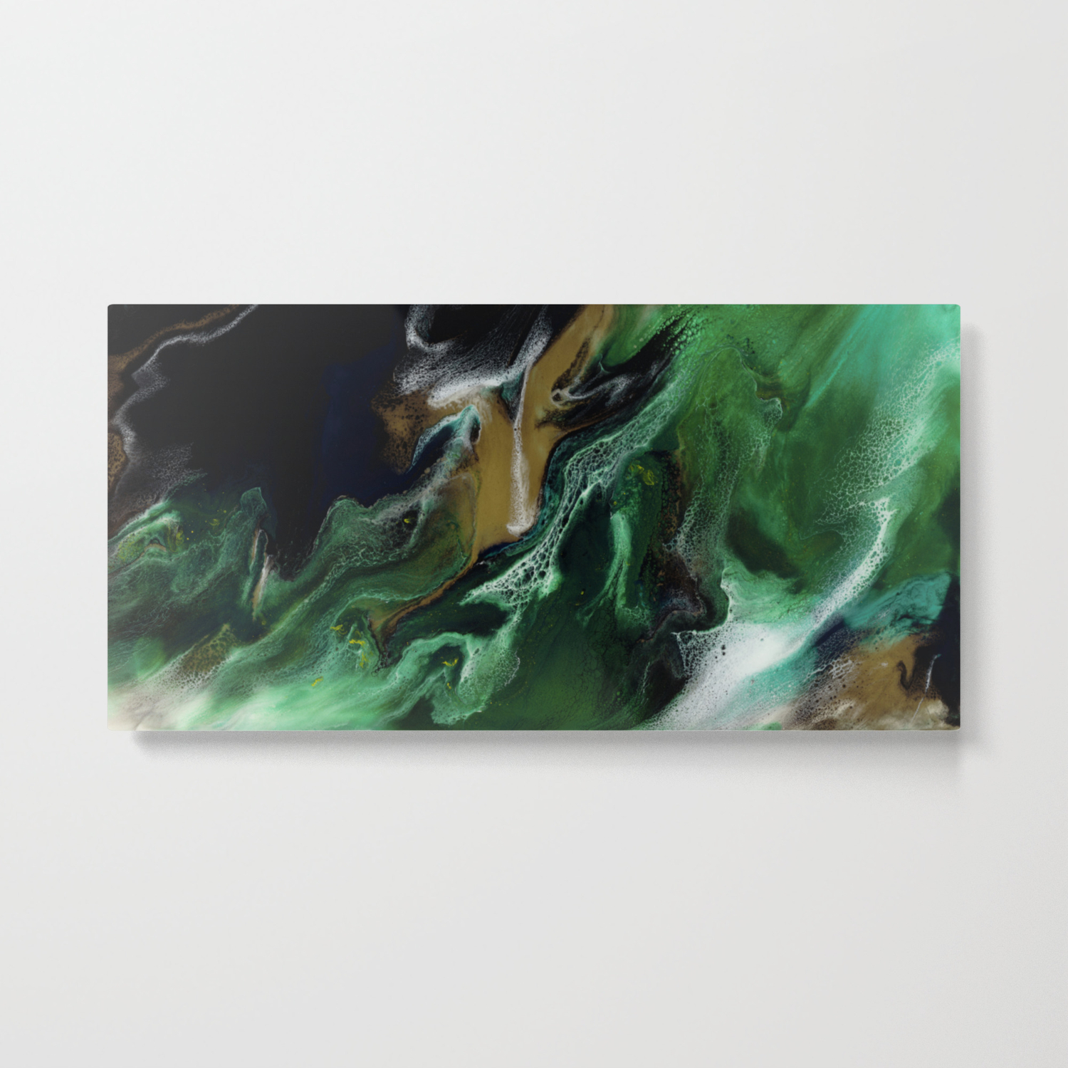 Trimeresurus Stejnegeri Green Fluid Abstract Resin Art Metal