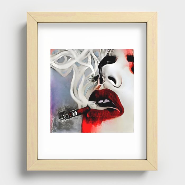 Red Exhale Recessed Framed Print