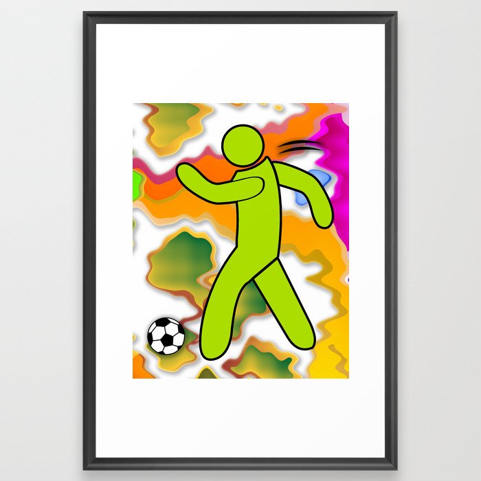 Soccer Player Icon Framed Art Print