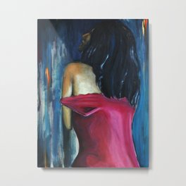 Viviana Metal Print | Painting, Latina, Reddress, Acrylic, Portrait, Abstractfemale, Redlingerie, Beautifulwoman 