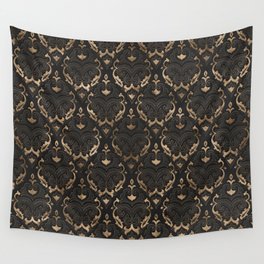 Persian Oriental Pattern - Black Leather and gold Wall Tapestry