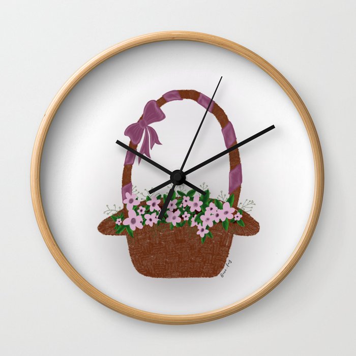 Basket of blossom Wall Clock