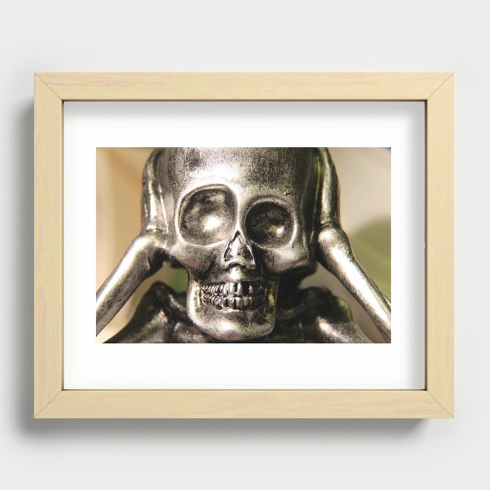 Skull holds the head strong Recessed Framed Print