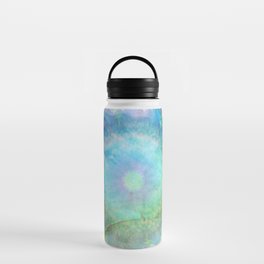 Windswept - Blue and Green Abstract Mandala Art Water Bottle