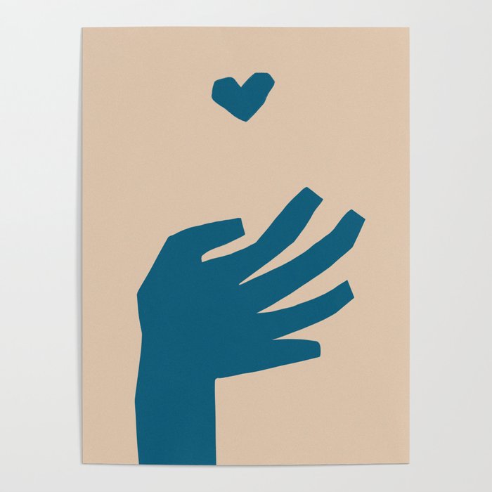 GIVE LOVE blue Poster