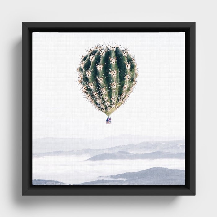 Flying Cactus Framed Canvas