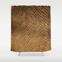Wavy texture background bronze snake leather Shower Curtain