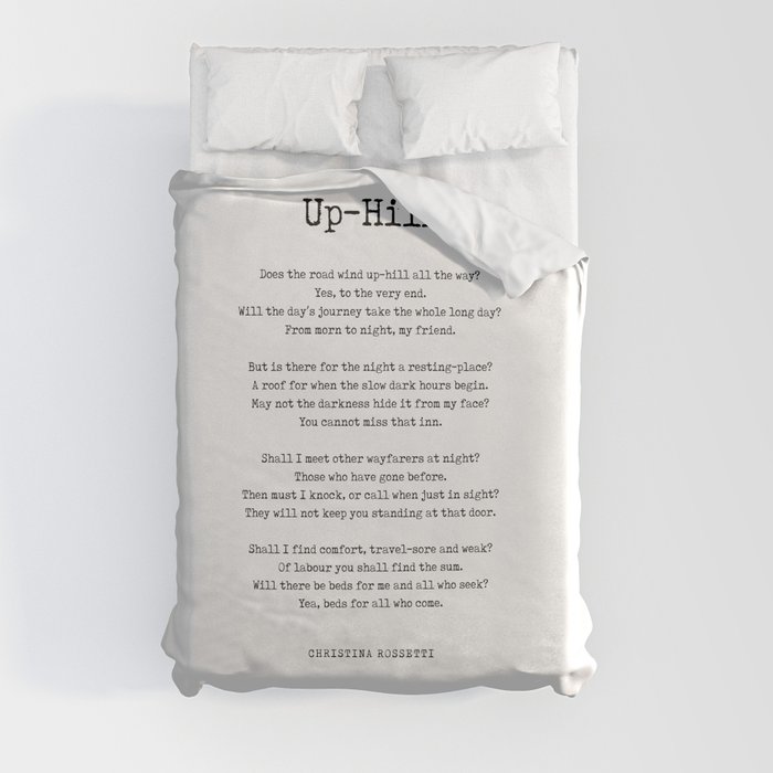 Up-Hill - Christina Rossetti Poem - Literature - Typewriter Print 1 Duvet Cover