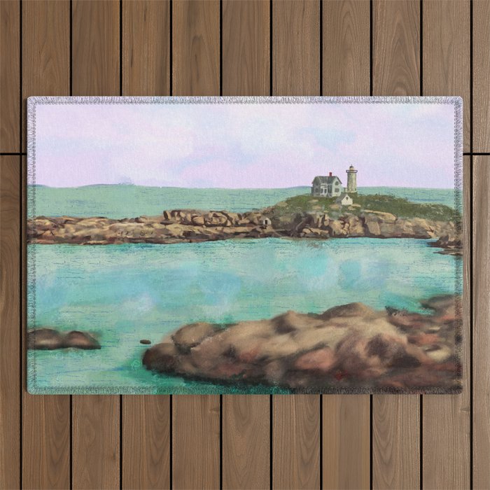 The Nubble Lighthouse of York, Maine Outdoor Rug