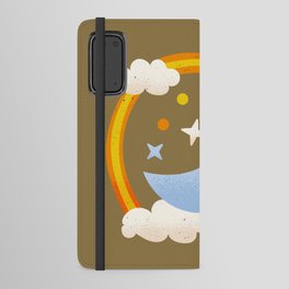 Happy Moon on Gold Android Wallet Case