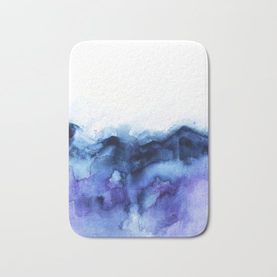 Abstract Indigo Purple Mountians Bath Mat