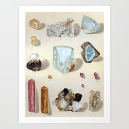 The Mineral Kingdom by Dr. Reinhard Brauns, 1903. Germany. Beautiful Gems Mineral Jewels Kunstdrucke