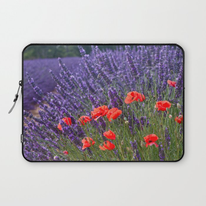 Poppies and Lavender Laptop Sleeve