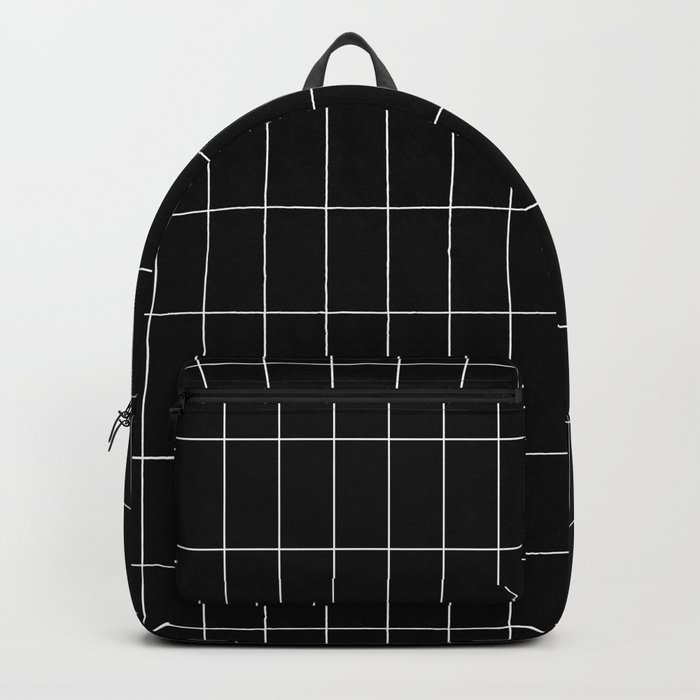 Long Grid Black Backpack