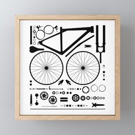 Bike Parts Exploded Framed Mini Art Print