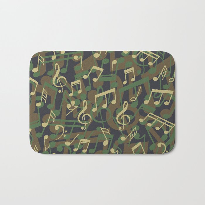 Music Note Camo WOODLAND Bath Mat