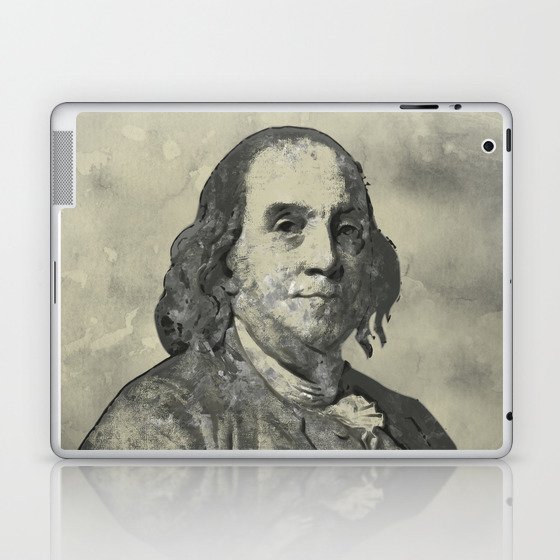 Benjamin Franklin Vintage Watercolor Art Laptop & iPad Skin