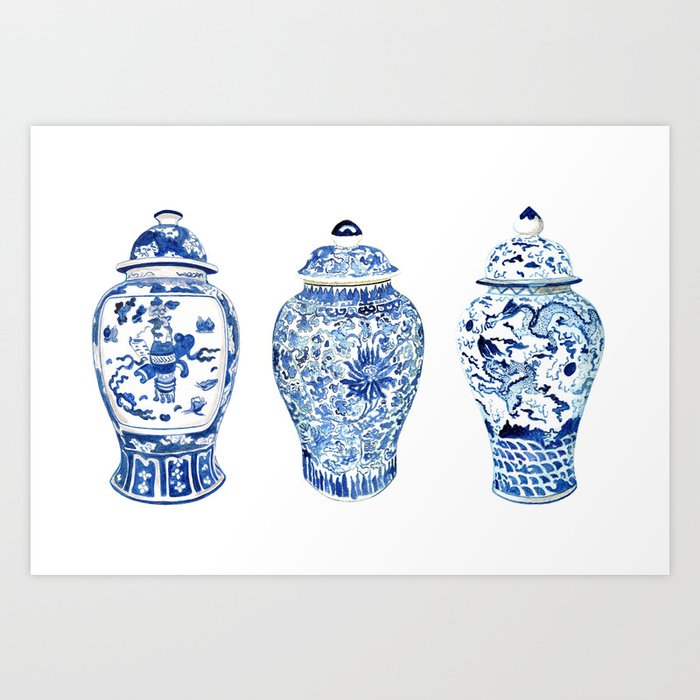 Ginger Jar Trio Art Print By Annechovie Society6