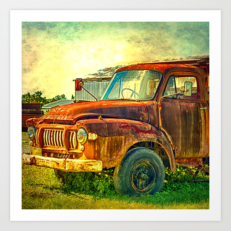 Old Rusty Bedford Truck Art Print
