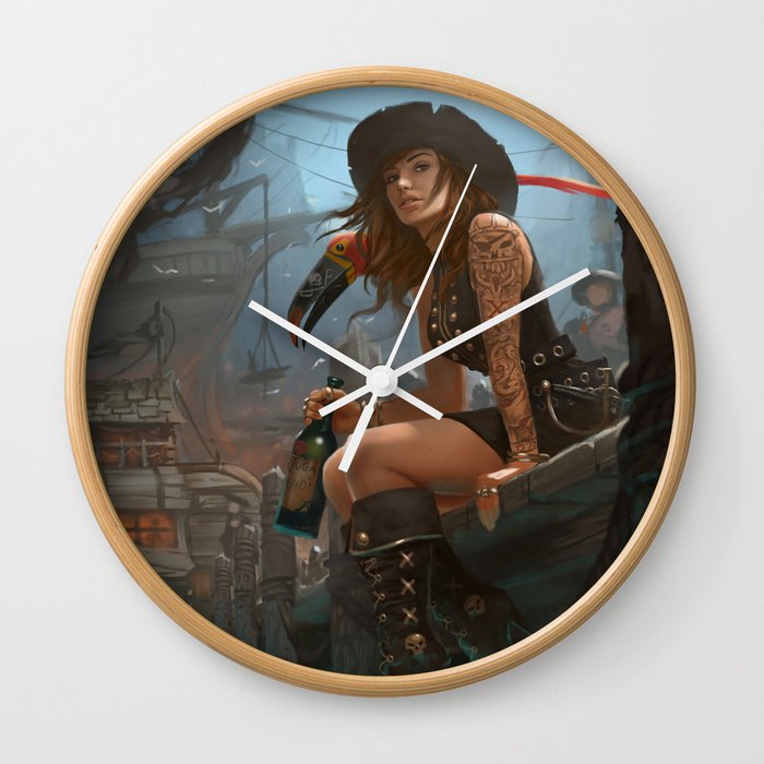Pirate Haven Tortuga Wall Clock