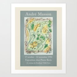 André Masson. Vintage poster for the exhibition at Pierre Beres in Paris, 1994. Art Print