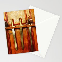 Medieval Castle life | Gold and silver middle-age swords collection | The Armoury Stationery Card