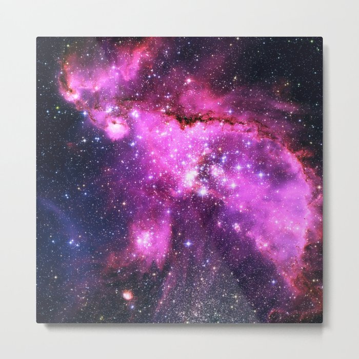 Pink Cosmic Star Galaxy Metal Print