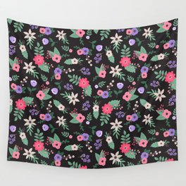 Black Floral Wall Tapestry