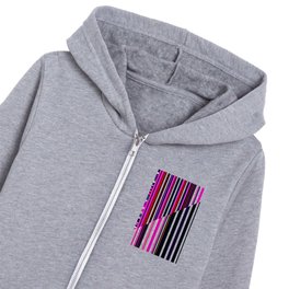 Abstract Modern Pink Purple Stripes Collection Kids Zip Hoodie