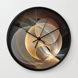 Brown, Beige And Gray Abstract Fractals Art Wall Clock