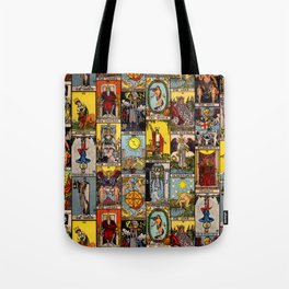 Major Arcana of the Tarot Patchwork Design Tote Bag