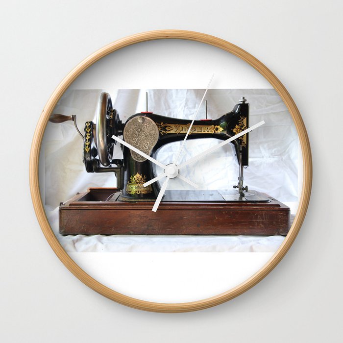 Vintage Sewing Machine Wall Clock