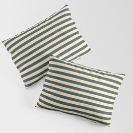 [ Thumbnail: Bisque & Dark Slate Gray Colored Stripes Pattern Pillow Sham ]