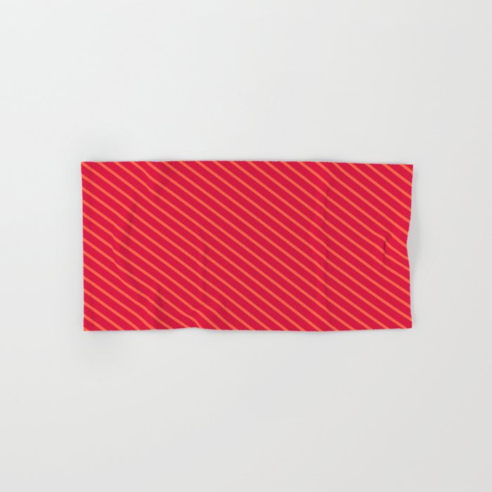 Red & Crimson Colored Stripes Pattern Hand & Bath Towel