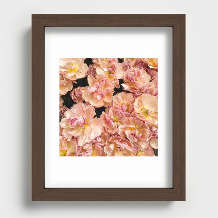 Flower bouquet cute pink aesthetic Recessed Framed Print