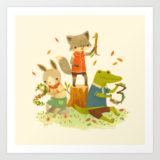 Counting with Barefoot Critters Art Print