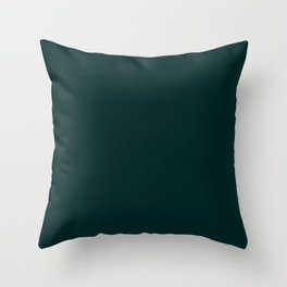 Dark Teal Solid Color Popular Hues Patternless Shades of Teal Collection Hex #002424 Throw Pillow