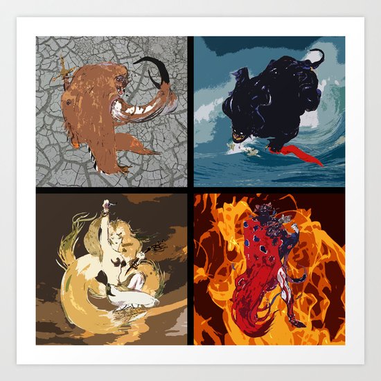 The Elemental Fiends Art Print