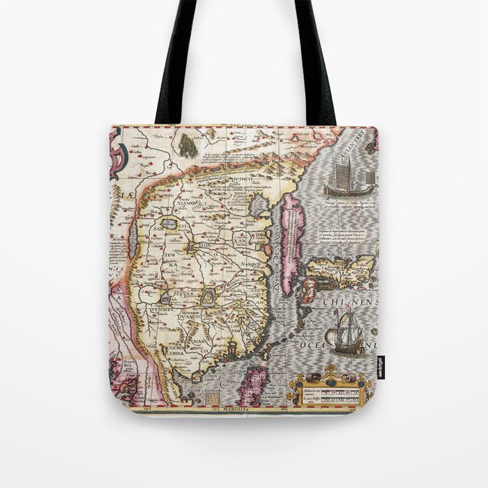 Map of China Mercator 1606 Vintage pictorial map Tote Bag by nobelart Society6