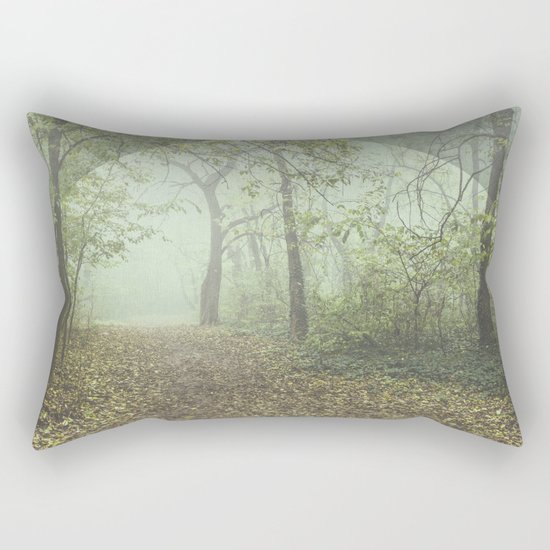 Walk in the Surreal Misty Forest Rectangular Pillow