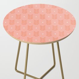 Arrow Lines Geometric Pattern 16 in pink orange Side Table