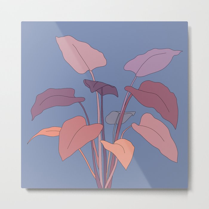 PASTEL FLOWER LEAVES Metal Print