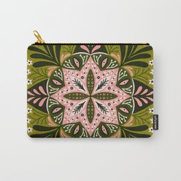 Sprouting Mandala – Sage & Pink Carry-All Pouch