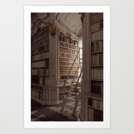 Golden Library - Dreaming in Fairytales series | Vienna Austria Europe | Gold and white color photo | Fine Art Travel Photography Art Print