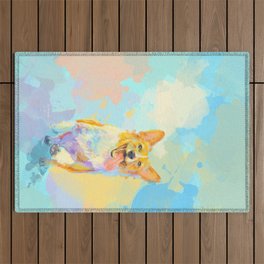 Happy Corgi Outdoor Rug