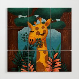 Cute Giraffe  Wood Wall Art