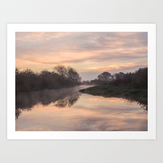 Misty Idle Sunrise Art Print