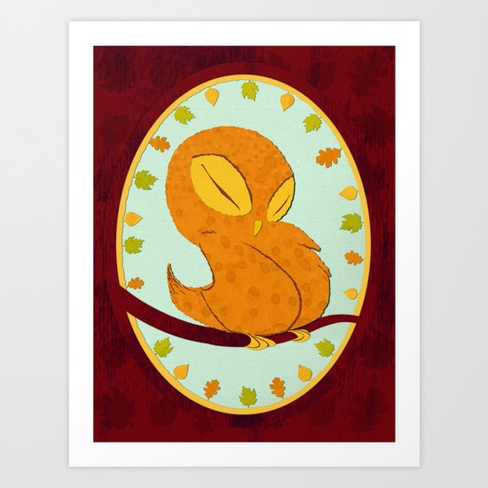 Sleepy Owl Art Print